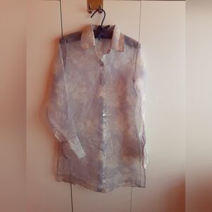 Bespoke Lilac Cream Silk Jacket Tunic